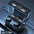 Fones de ouvido Bluetooth M10 com microfone, caixa carregador de fone de ouvido, tela de LED